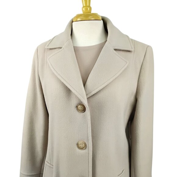 Gorgeous Light Taupe Wool Dress Coat by Larry Levine - Picture 1 of 6
